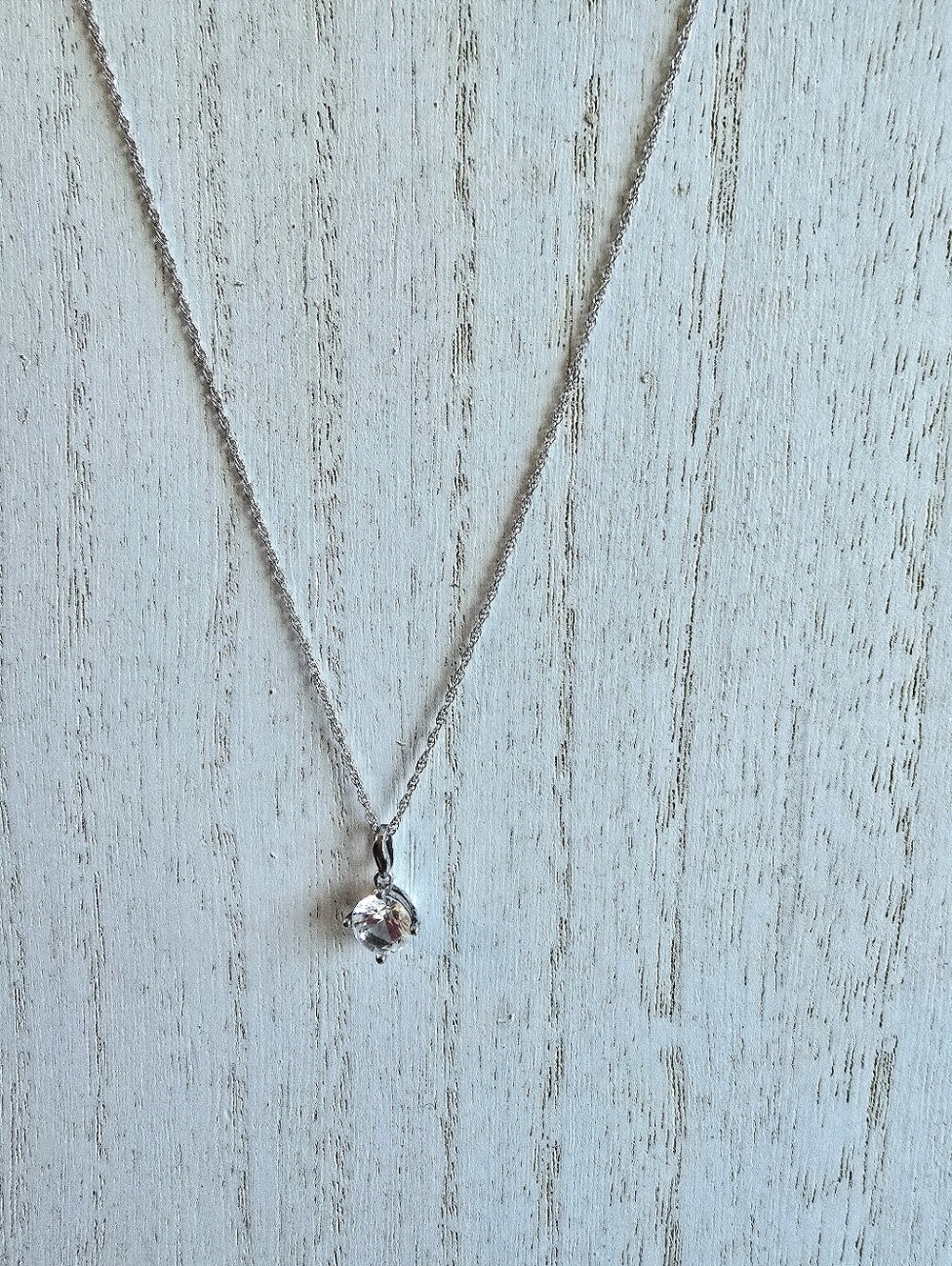 Classic Silver Solitaire Pendant Necklace - Sapphire